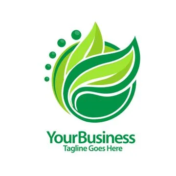 Green leaf  logo vector Stock Illustration