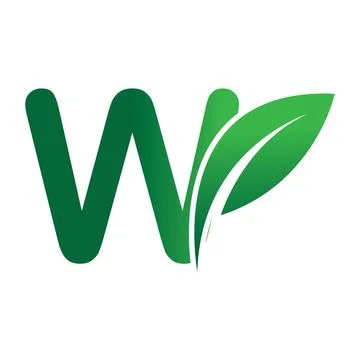 Green leaf logo vector W initial Stock Illustration