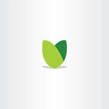 Green leaf logotype v letter sign icon vector design Stock Illustration