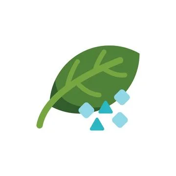 Green leaf losing pixel squares representing digital detox Stock Illustration