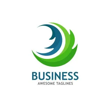 Green leaf modern abstract logo Stock Illustration