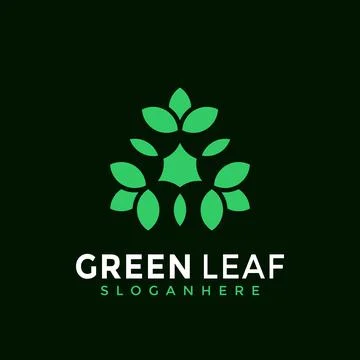 Green Leaf Modern Logo Design Vector Illustration Stock Illustration