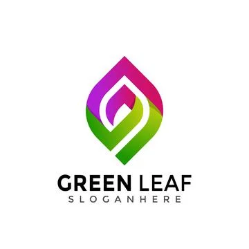 Green Leaf Modern Logo Design Vector Images Illustration Stock Stock Illustration