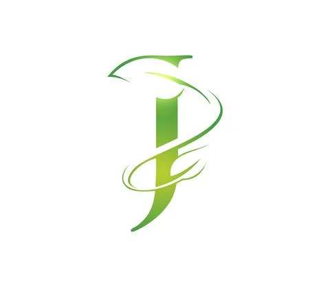 Green Leaf Monogram Initial Letter J Stock Illustration