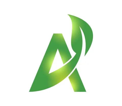 Green Leaf Monogram Initial Letter A Stock Illustration