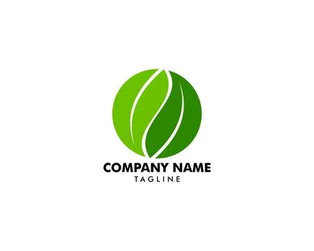 Green leaf nature circle vector logo template design Stock Illustration
