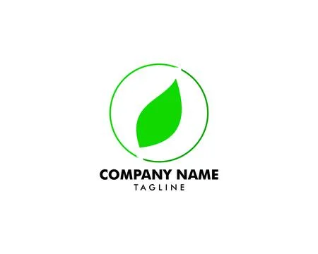 Green leaf nature circle vector logo template design Stock Illustration