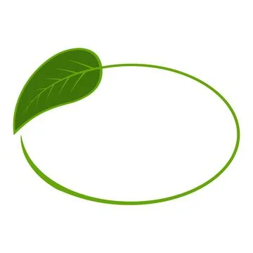 Green Leaf with Open Oval frame banner Eco Symbol, eco friendly emblem Stock Illustration