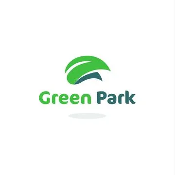 Green leaf park garden vector isolated logo. Unusual outdoor simple logotype Ilustración de archivo