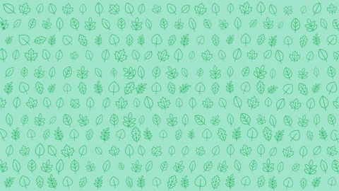 Green Leaf Pattern Background with Small Eco Symbols for Nature and Environ.. Stock Footage 320815747