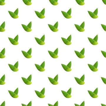 Green leaf pattern creating a seamless organic background Stock Illustration