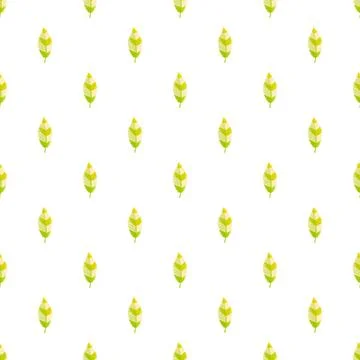 Green leaf pattern creating seamless botanical background Stock Illustration
