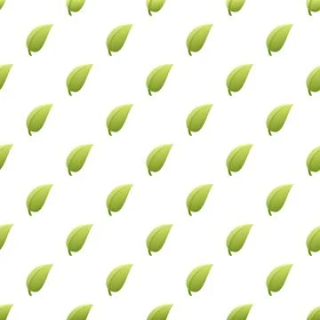 Green leaf pattern creating seamless nature background Stock Illustration