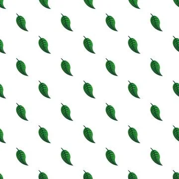 Green leaf pattern forming seamless botanical background Stock Illustration
