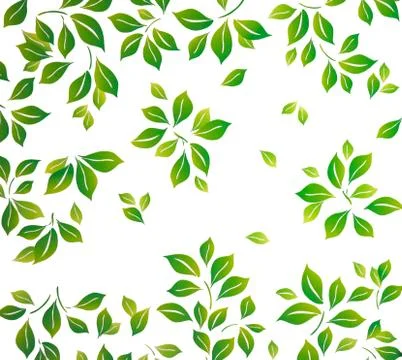 Green Leaf Pattern, Green leaves pattern background イラスト素材