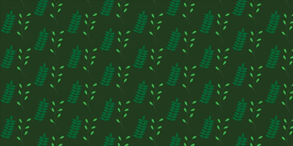 Green Leaf Pattern for Nature, Eco, and Botanical Backgrounds Stock Illustration