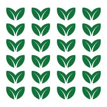Green Leaf Pattern Repetition Organic Nature Symbol Background Stock Illustration
