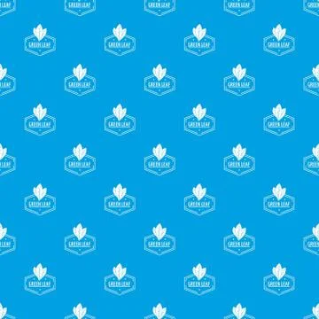 Green leaf pattern vector seamless blue Stock Illustration