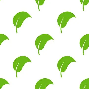 Green leaf pattern vector seamless background organic flat design nature leaf Illustrazione stock