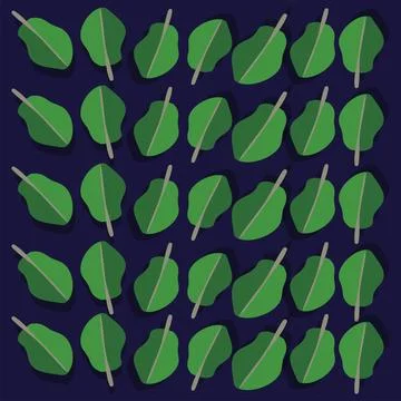 Green Leaf Pattern Wallpaper with Tropical Leaf Trees vector Stockillustratie