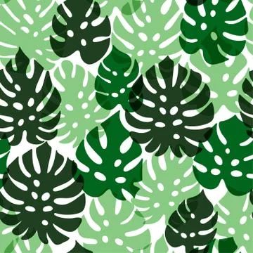 Green leaf pattern on white background 库存插图