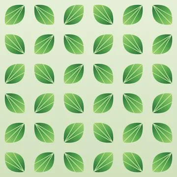 Green leaf pattern with white veins on light background Stock Illustration