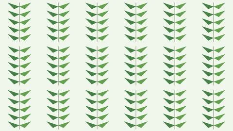 Green leaf patterns arranged in vertical columns on white background Stock Illustration