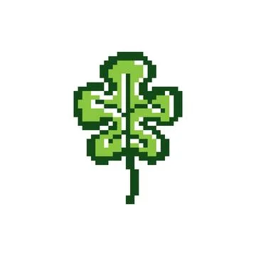 Green leaf pixel art design vector isolated Stock Illustration
