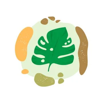 Green leaf print design in abstraction. Stock Illustration