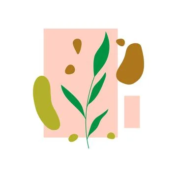 Green leaf print design in abstraction. Stock Illustration