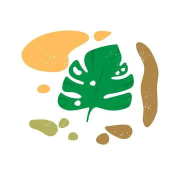 Green leaf print design in abstraction. Stock Illustration