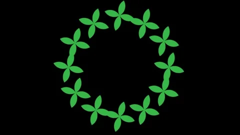 Green leaf round frame Stock Footage 249336243