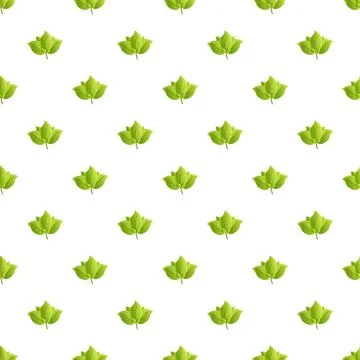 Green leaf seamless pattern creating natural background Illustrazione stock