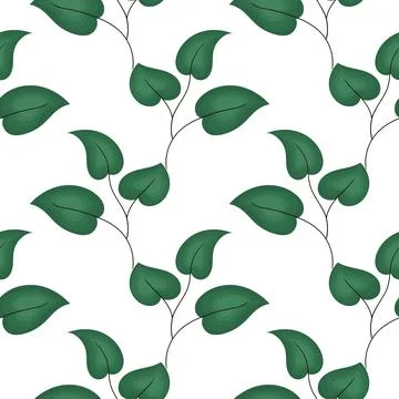 Green leaf seamless pattern Illustrazione stock