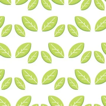Green leaf seamless pattern Stock Illustration