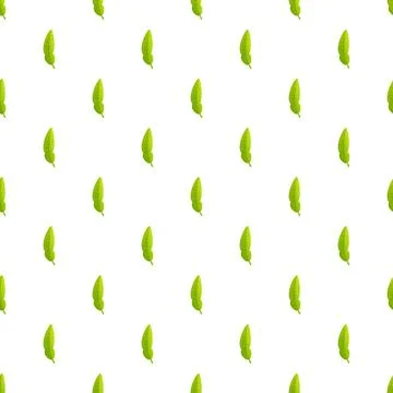 Green leaf seamless pattern on white background Stock Illustration