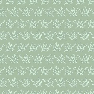 Green leaf seamless repeat pattern vector design Stockillustratie