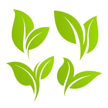Green leaf set. Eco design Stock Illustration