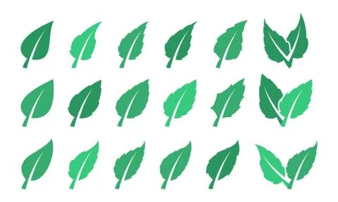 Green leaf set. Eco design Stock Illustration