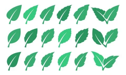 Green leaf set. Eco design Stock Illustration