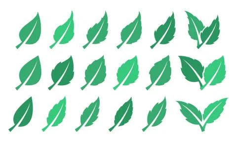 Green leaf set. Eco design Stock Illustration