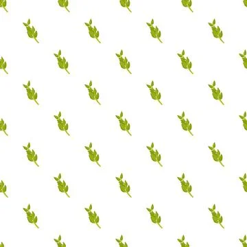 Green leaf sprigs forming seamless organic pattern 스톡 일러스트