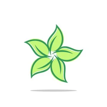 Green Leaf Star Logo Template Illustration Design. EPS 10. Stock Illustration