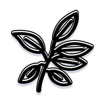 Green leaf sticker icon representing nature and ecology Stock Illustration