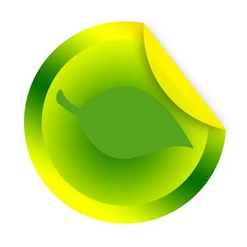 Green leaf sticker Illustrazione stock