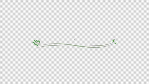 Green Leaf Subtitle Decorative Strip Background Animation, alpha channel Stock Footage 247087962