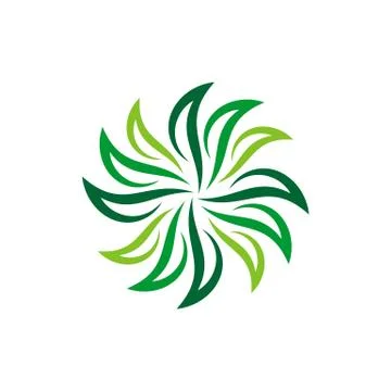 Green Leaf Swoosh Logo Template Illustration Design. EPS 10. Stock Illustration