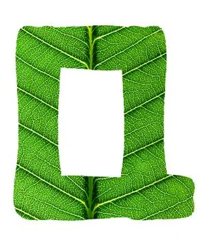 Green Leaf Texture Alphabet Foto stock