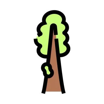 Green leaf tree plant icon line drawing Stock Illustration