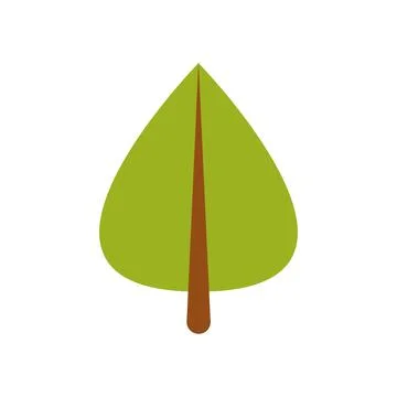 Green leaf of a tree. Vector illustration on white isolated background Stock Illustration